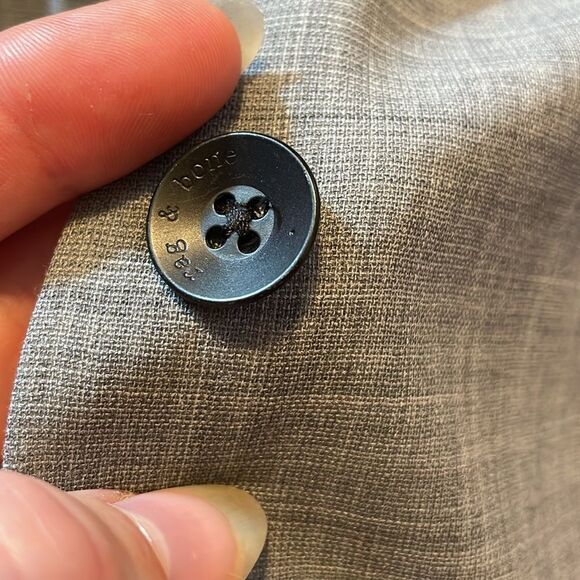 Rag & Bone Hidden Button Blazer Jacket Grey 0 - Picture 9 of 10